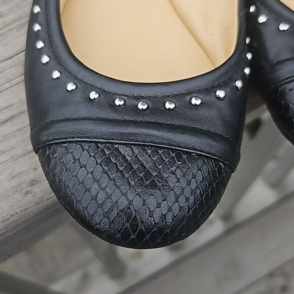 Coach Delia studded and snakeskin flats size 8.5 - Picture 4 of 9